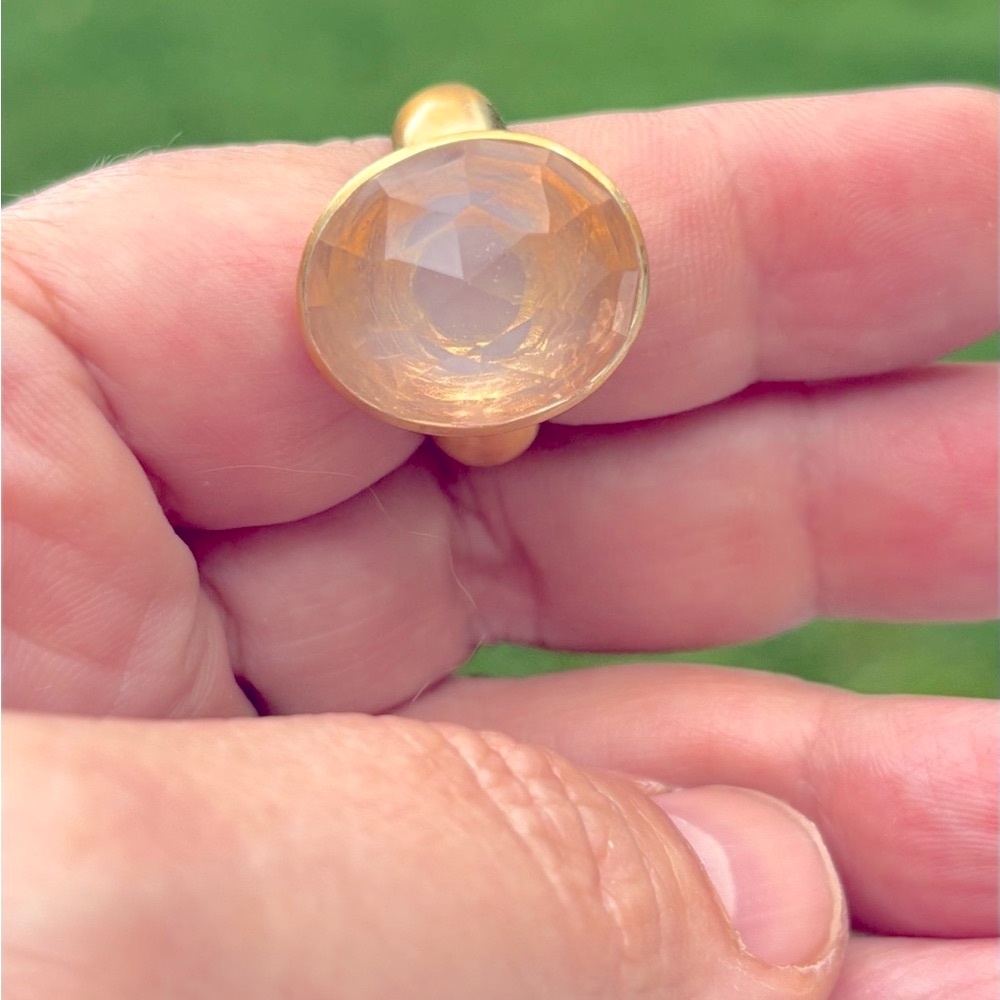 Ananda Soul Gold and Rose Quartz Women's Ring | *Fast Shipping* - Picture 2 of 8